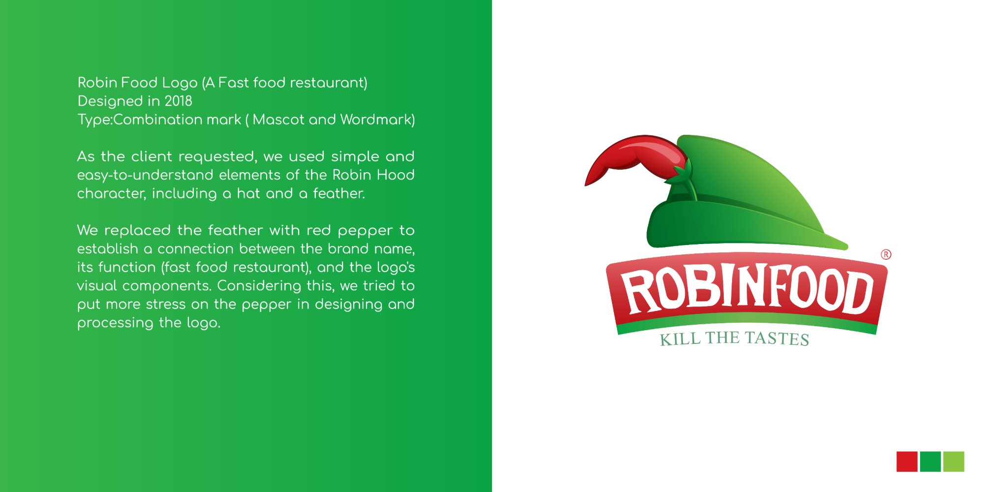Robin Food mascot and wordmark, 2018